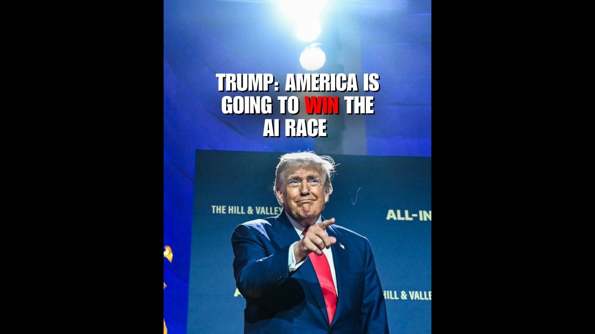 President Trump says America started the global race to A.I. dominance — and will win it under his leadership, saying, "We're going to work hard."