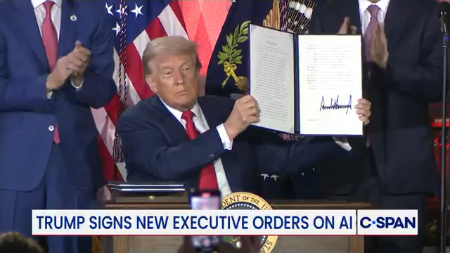 President Trump signs executive orders on AI