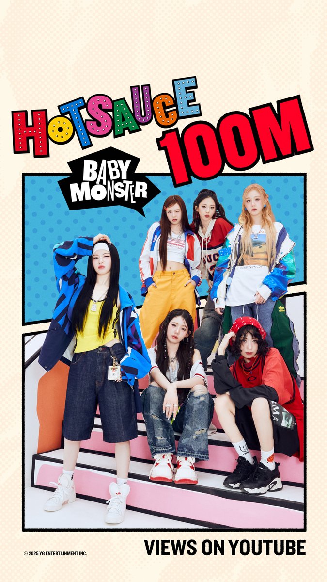 #BABYMONSTER ‘HOT SAUCE’ M/V HITS 100 MILLION VIEWS @Youtube MONSTIEZs worldwide, thank you so much! ‘HOT SAUCE’ M/V 🎥 #베이비몬스터 #HOTSAUCE #MV #100MILLION #YOUTUBE #YG
