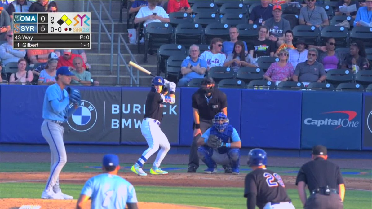 Drew Gilbert singles home a run! Catch the Syracuse Mets NOW on SNY!