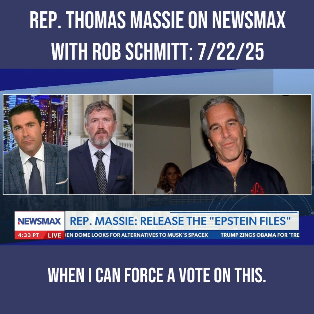 ICYMI: Yesterday I joined Rob Schmitt on NEWSMAX's "Rob Schmitt Tonight" to discuss the Epstein files. The American people voted for transparency so I’m forcing a vote to release the Epstein files.