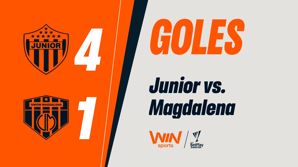 ¡EL CLÁSICO COSTEÑO FUE PARA EL ‘TIBURÓN’! Junior ganó 4-1 ante Unión Magdalena en la fecha 3 de #LALIGAxWIN 🔴⚪️🦈💥 ⚽️ Con goles de Jesús Rivas, de Yimmi Chará, un autogol de Nicolás Ramos y uno de José Enamorado, Junior sumó su tercera victoria y tiene puntaje perfecto. 🤯