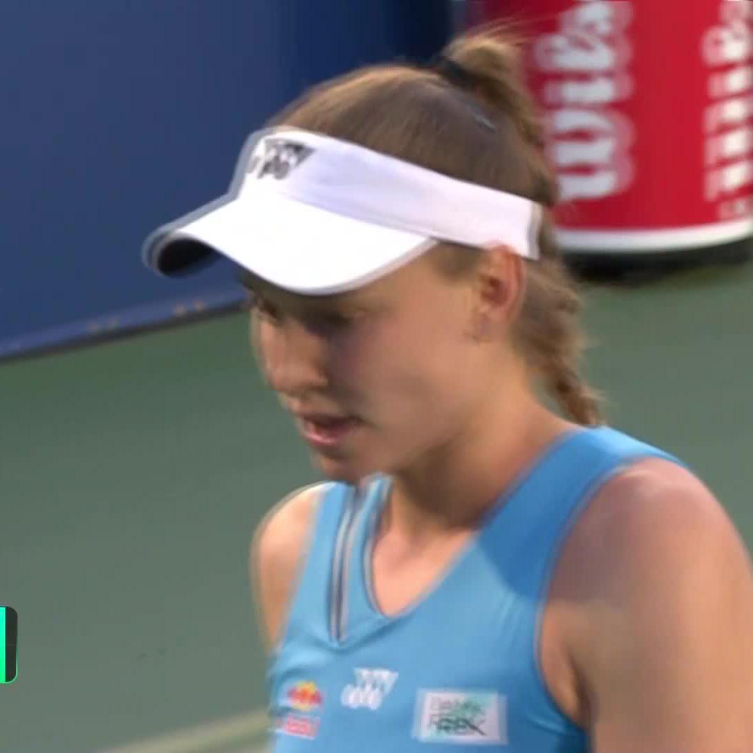 Rybakina hits a stunning backhand angle against Victoria Mboko in Washington. When Elena has time on the backhand wing, she can do just about anything with it. One of the most beautiful backhands in the business. 🤌 🇰🇿🩵