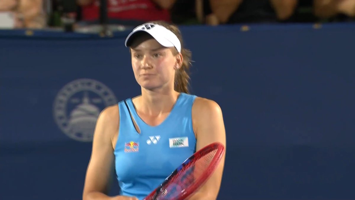 A clean win for Elena Rybakina 😇 The No. 3 seed defeats Mboko 6-3, 7-5 to advance in Washington D.C. #MubadalaCitiDCOpen