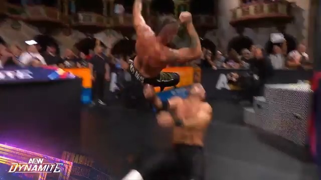 Elbow drop from the announce desk! Watch #AEWDynamite presented by #SharkWeek LIVE on TBS & HBO Max