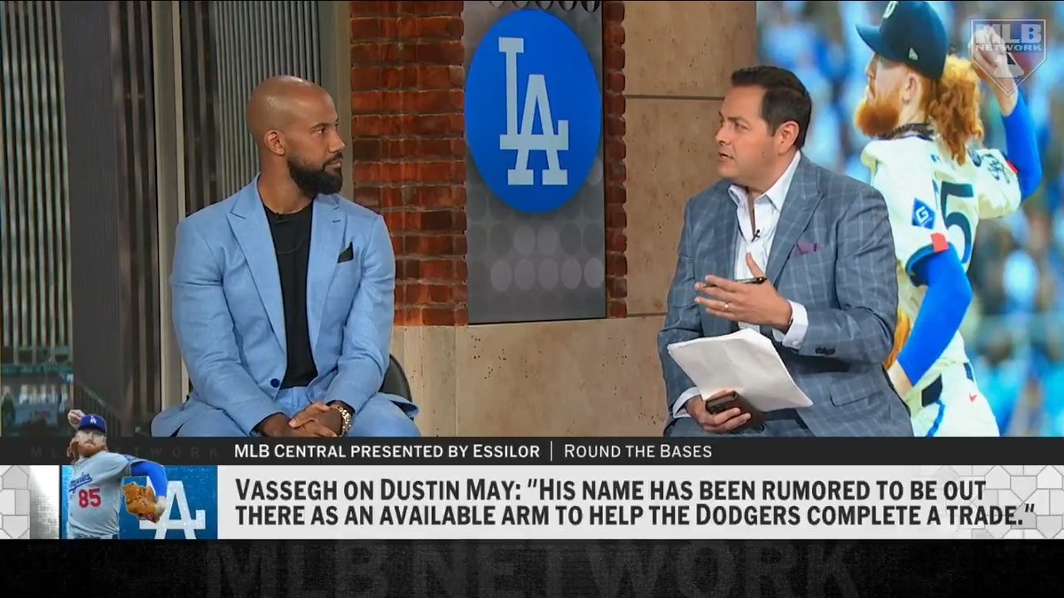 #MLBCentral reacts to reports that Dodgers RHP Dustin May is "available as an arm to help complete a trade."