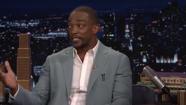 .Anthony Mackie shares the story behind his first big Marvel Entertainment stunt 🤣 #FallonTonight