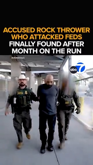 He's the man caught on camera hurling rocks at federal law enforcement officers during an ICE raid protest in Paramount, investigators say. Now, Elpidio Reyna has been nabbed after more than a month on the run. The border bust - Tonight at 11 from ABC7.