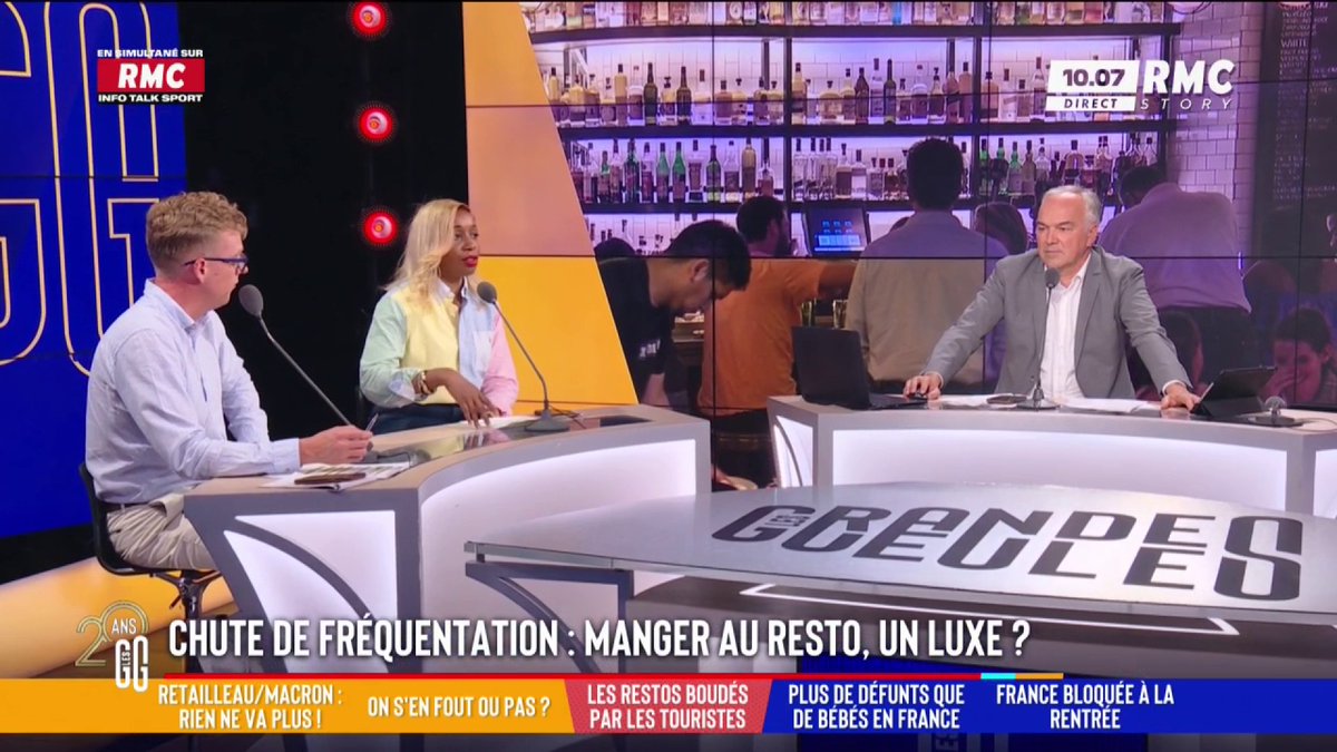 🍽️ Manger au restaurant est-il devenu un luxe ? 🗣️💬 Joëlle Dago-Serry : "On évite le déjeuner. On va prendre un verre. On va au restaurant mais on prend un petit truc car on n'a plus les moyens de prendre entrée-plat-dessert. Il y a aussi le télétravail qui joue. #GGRMC