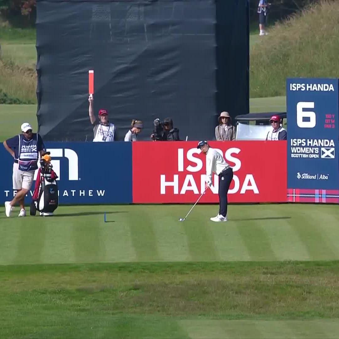 #竹田麗央 スーパーショット!!!🏌️♀️ / ⛳️#LPGA #ゴルフ 🏆ISPSハンダ・スコットランド女子オープン 📺WOWOWライブ 放送中! ▶️ \ 6H Par3 ピン側につけてバーディ😁#WOWOW