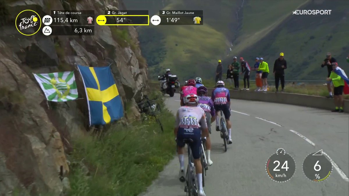 Hammarbys flaga tillsammans med den svenska är upphängda längs den 18:e etappen av Tour de France! 🟢⚪️🇸🇪 📲 Se Tour de France på HBO Max