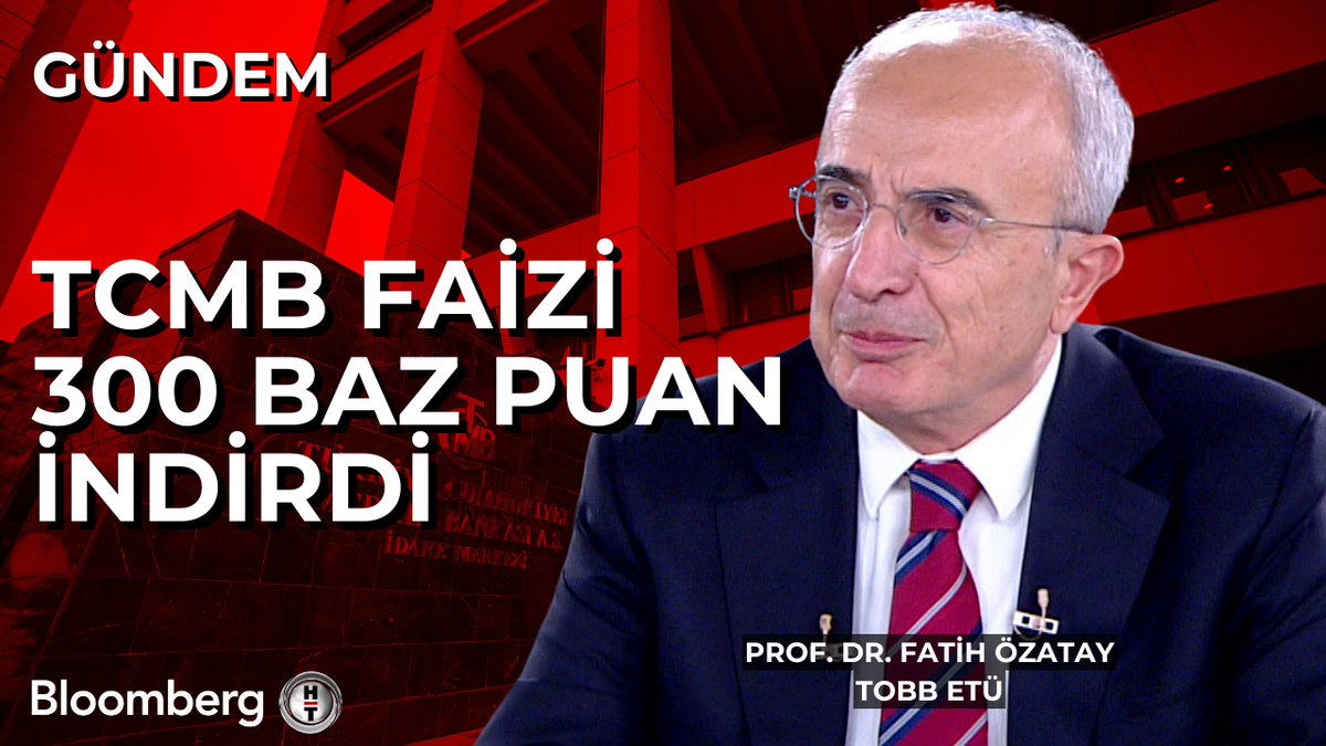 TOBB ETÜ Öğretim Üyesi Prof. Dr. Fatih Özatay: 📍 Önerimiz de faizin 300 baz puan düşürülmesiydi. 📍 İkinci önerimiz repo faiziyle koridorun üst sınırı arasında kalan alanın korunması gerektiğiydi. Dolayısıyla öneriler çerçevesinde gelen bir karar.