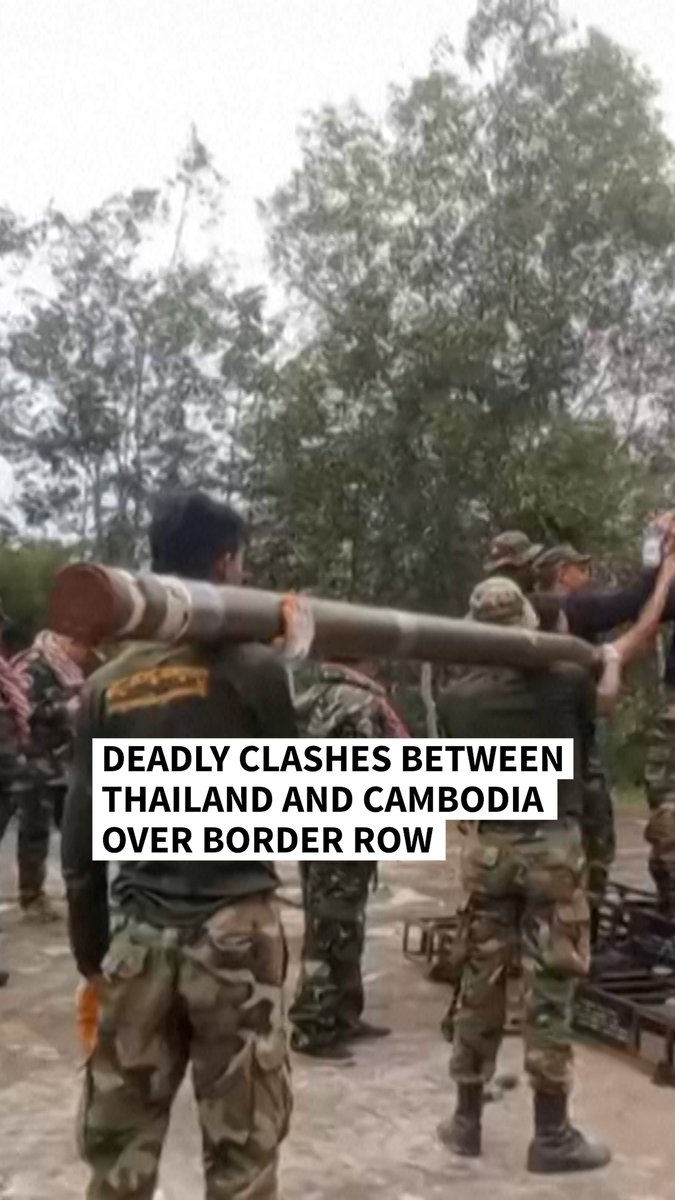 VIDEO: 🇹🇭 🇰🇭 Deadly clashes between Thailand, Cambodia in border row The countries fought their bloodiest military clashes in more than a decade on Thursday, with at least 11 civilians killed as the two sides battled with tanks, artillery and ground forces #AFPVertical