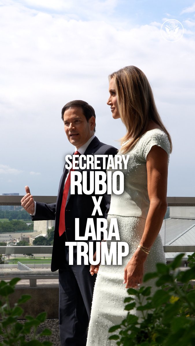 This weekend Secretary Marco Rubio sits down with Lara Trump for My View with Lara Trump. 🎙️ Don't miss their conversation — 9PM ET Saturday — as he reflects on his first six months as Secretary and shares how the Trump Administration is engaging in the world and getting results.