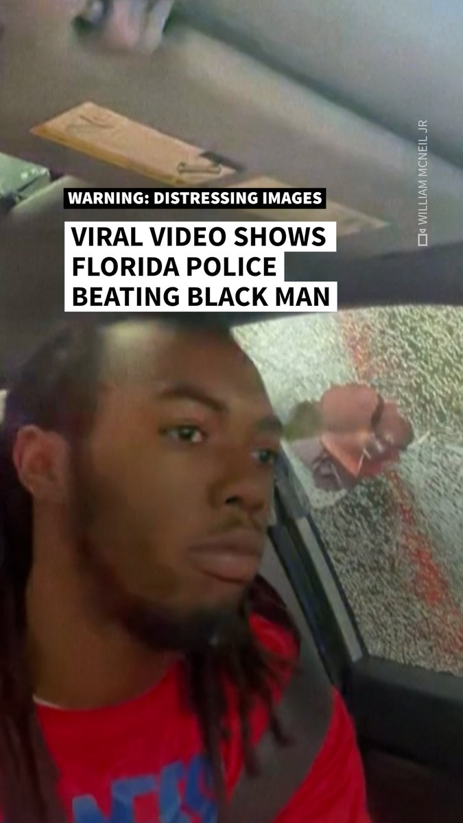 VIDEO: 🇺🇸 Viral video shows Florida police beating black man Footage recorded by William McNeil Jr shows his arrest on 19 February, in a scene that quickly turned violent. The local sheriff's office has opened an investigation and suspended the officer involved #AFPVertical