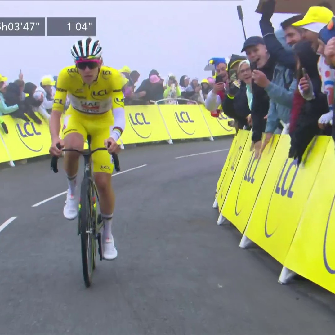 No longer gone. No longer dead. 💥 Tadej Pogacar banishes his demons on the Col de la Loze to take even more time from his closest rival, Jonas Vingegaard 🌟