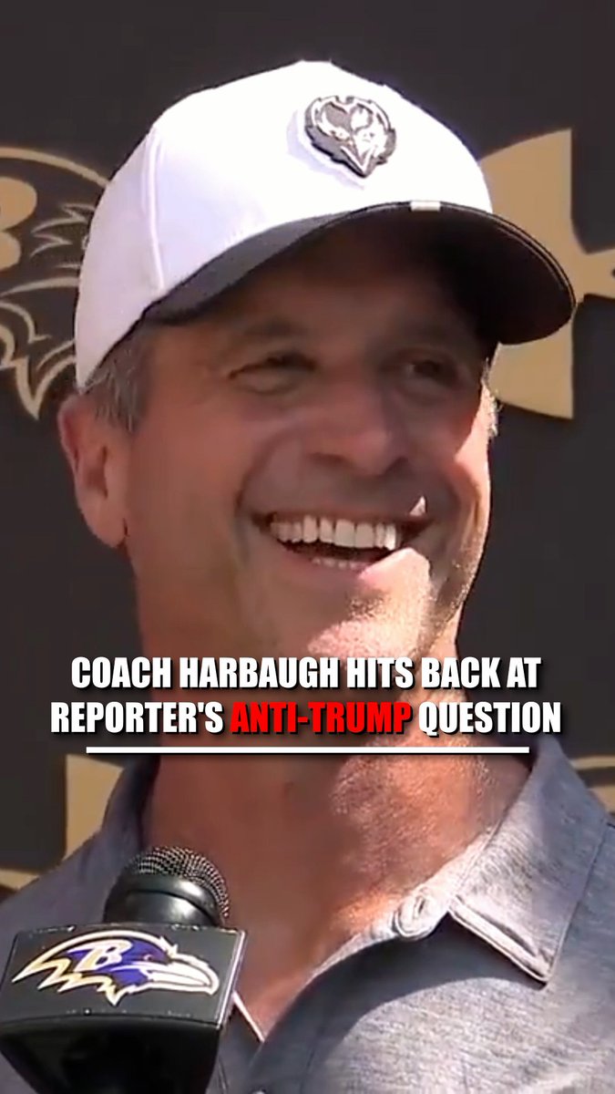 Baltimore Ravens Head Coach Harbaugh flipped the script on a reporter who questioned him about meeting President Trump, telling him it was "an amazing experience."