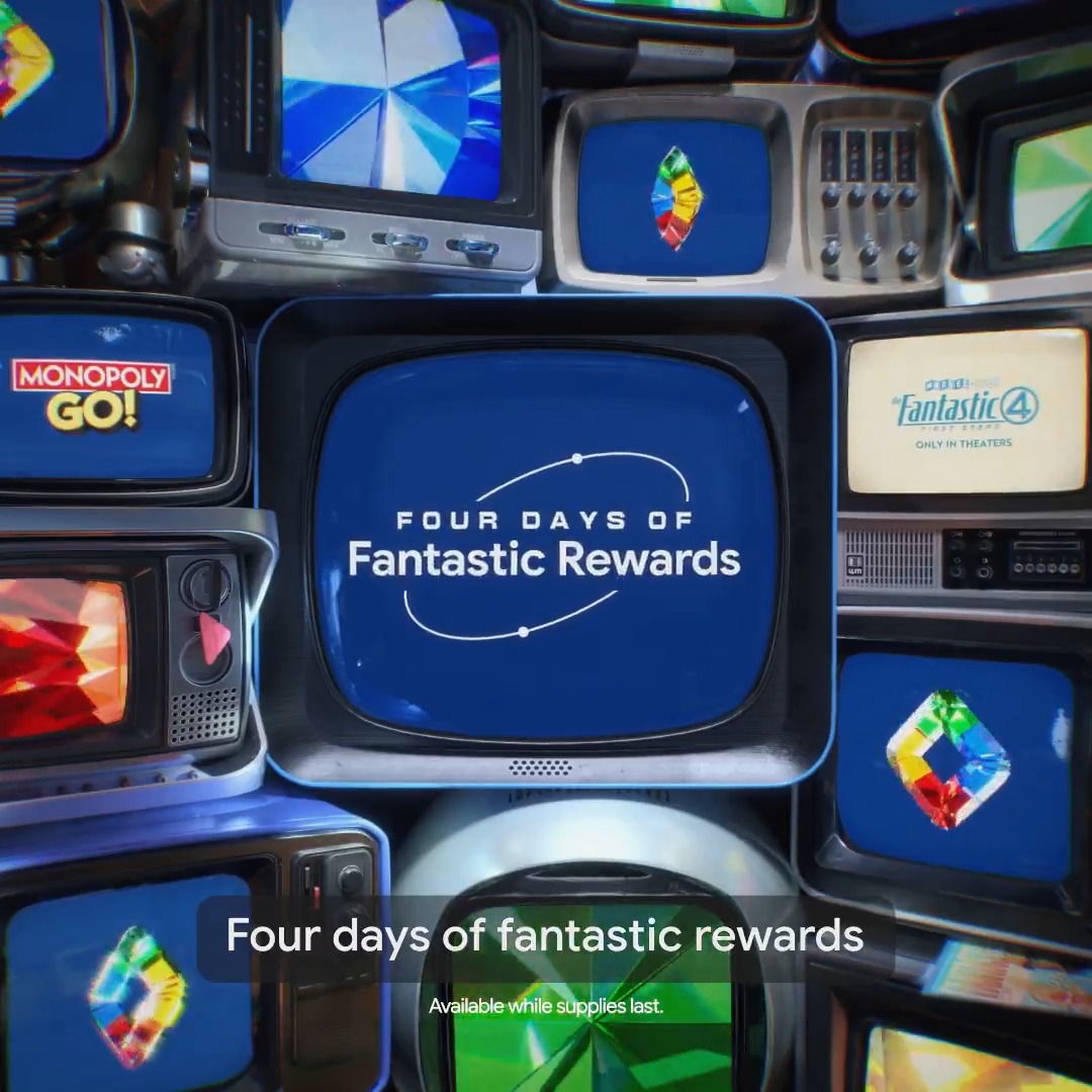 Google Play Points is kicking off Four Days of Fantastic Rewards by uniting the worlds of Marvel Entertainment’s First Family and MONOPOLY GO!! 🦸🎲 Join us on Google Play and at Comic-Con® for an action-packed experience, complete with unique rewards. Play Points members can unlock items like The Fantastic Four Fan Pack, The Thing Tea Emoji, and more. Don’t miss out. #GoPlay See Marvel Studios’ #TheFantasticFour: First Steps, in theaters July 25.