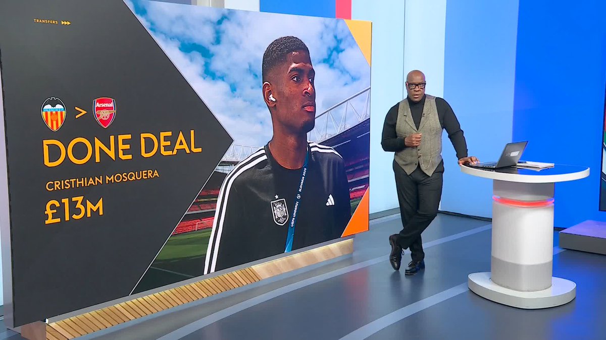 Arsenal have announced the signing of centre-back Cristhian Mosquera from Valencia in a deal worth at least £13m 📝