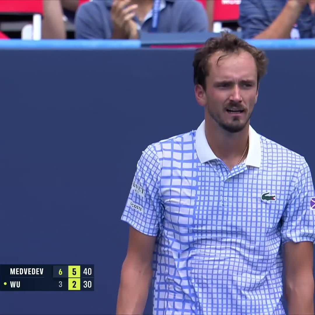 A force to be reckoned with 👊 Daniil Medvedev gets a comprehensive 6-3 6-2 win over Wu to reach the quarter-finals in DC! #MubadalaCitiDCOpen