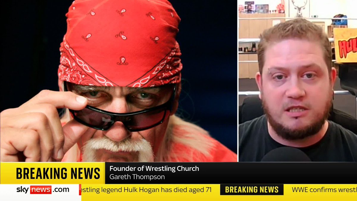 "When people think of wrestling, the first name that comes up is Hulk Hogan." Gareth Thompson, founder of Wrestling Church, tells Mark Austin that Hulk Hogan, who has died aged 71, was a "megastar" and a "pillar" of the wrestling community. Latest ➡️