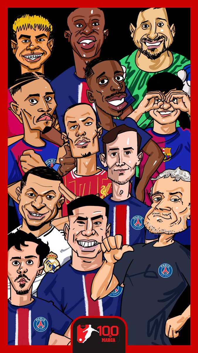 🤩 El once ideal de #Los100: 6 del PSG, 3 del Barça, uno del Madrid y otro del Liverpool 👨‍🏫 Y como entrenador, el ganador de esta edición: Luis Enrique 💥 ¡Qué equipazo!