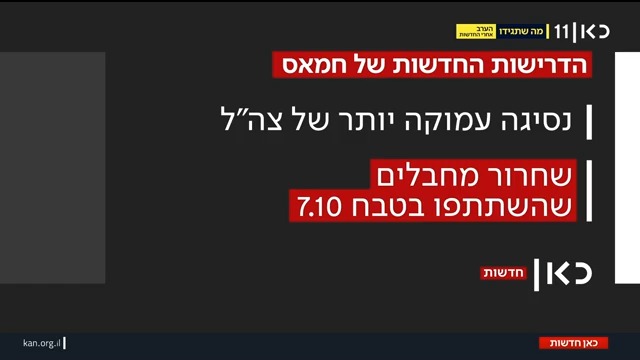 לראשונה: חמאס דורש שישוחררו מחבלי נוחבה שהשתתפו בטבח 7 באוקטובר | Elior Levy • אליאור לוי על מפת הנסיגה והדרישות החדשות שמעכבות את עסקת החטופים #מהדורתכאןחדשות