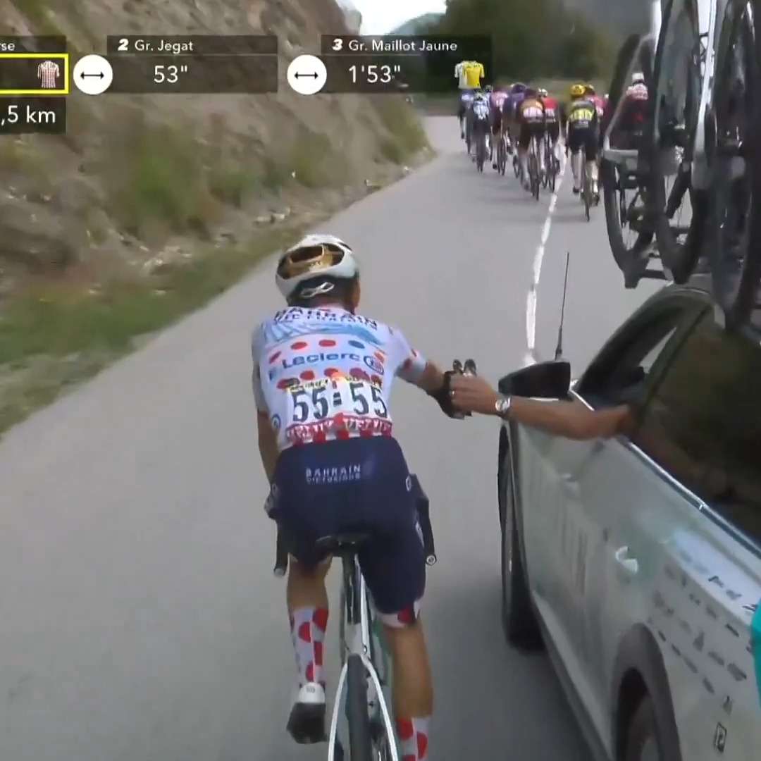 Lenny Martinez loses 8 KOM points, 15 UCI points, a 10 second penalty and fined 200CHF for his sticky bottle(s) on Stage 18 at the Tour de France. #TDF2025