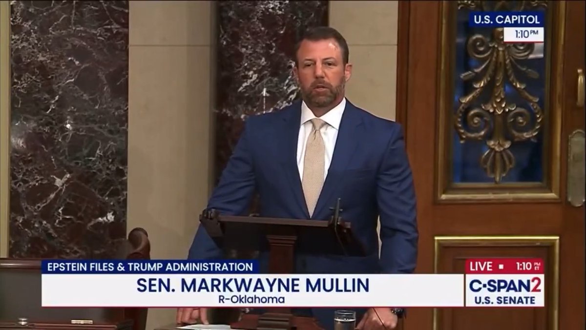Republican Senator, after blocking a resolution to release the Epstein files: "What we're simply wanting to do here is give them cover"