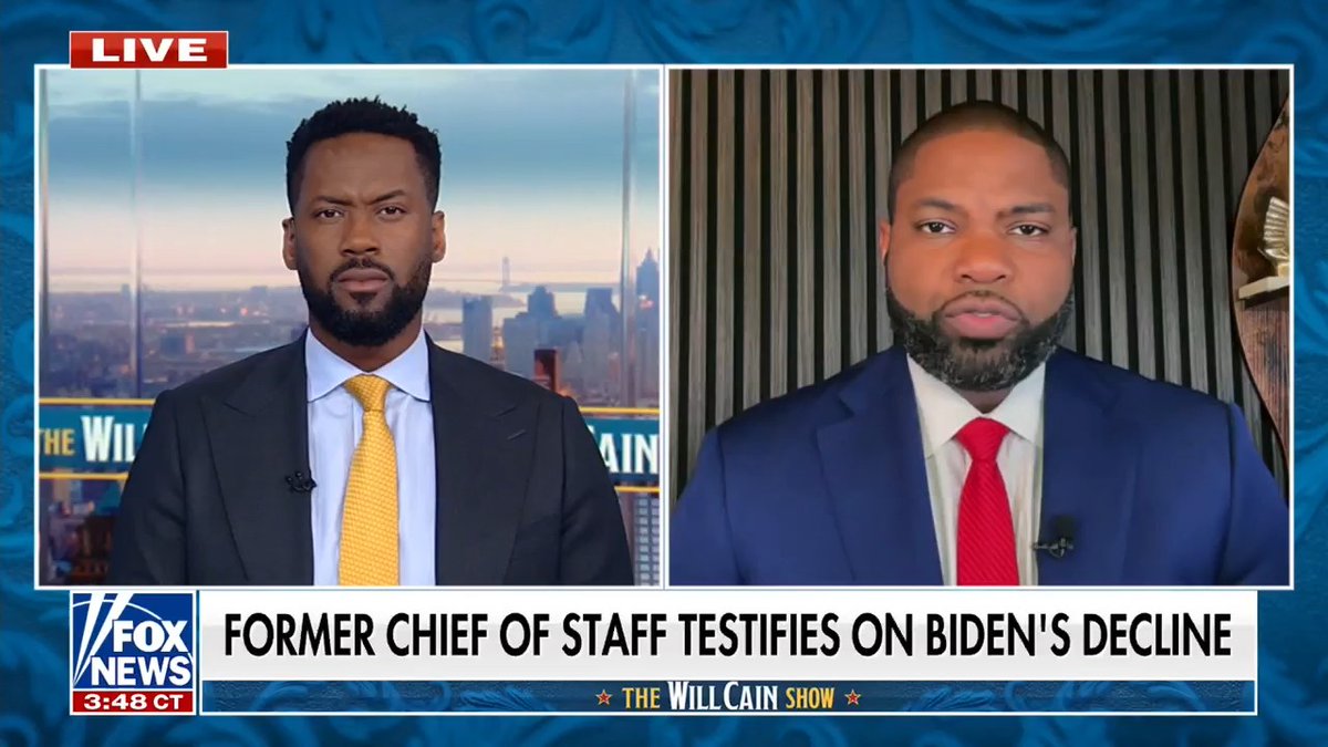BYRON DONALDS: "Could you ever imagine Joe Biden doing a presser like that at any point over the last 4 years? The answer's no." LAWRENCE JONES: "Yeah, we're after 4 o'clock. That means it's bedtime for the former president."
