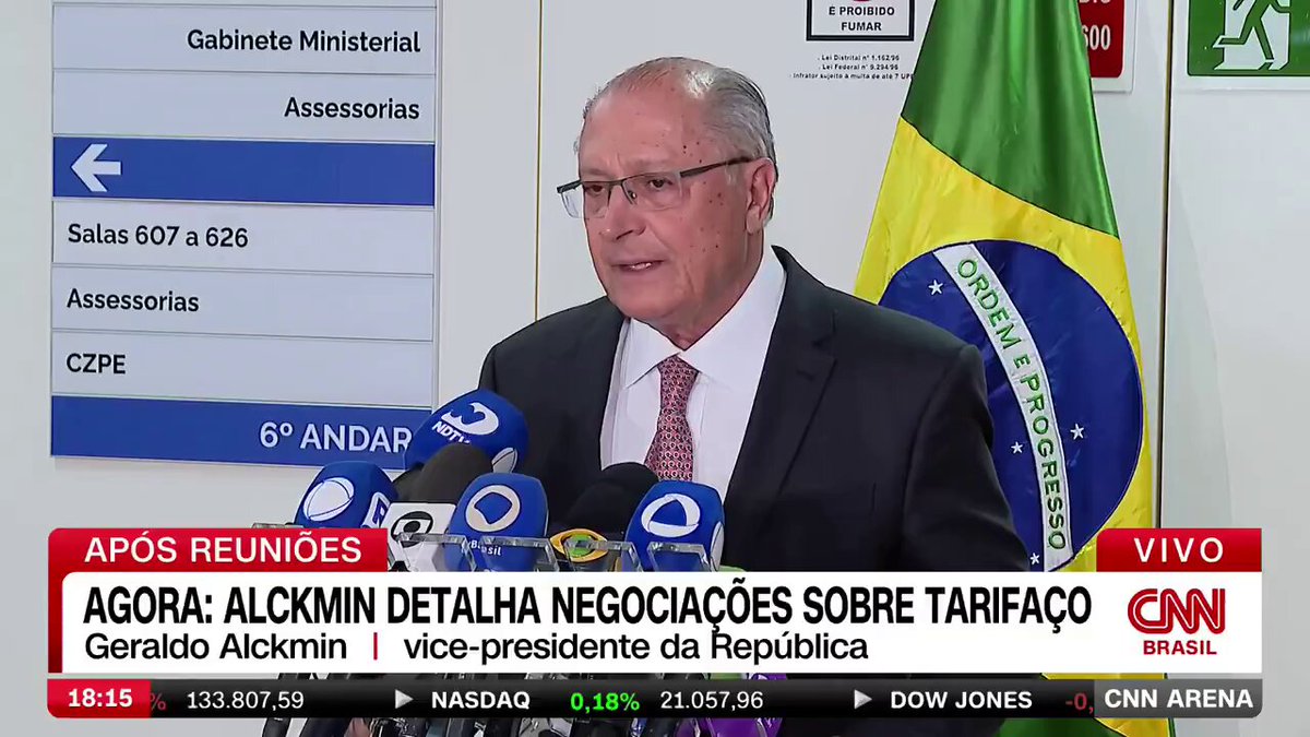 🚨URGENTE - Alckmin diz que conversou com o governo americano sobre tarifas de Trump “Nós conversamos com o governo Norte-americano (…) nós tivemos uma conversa com o secretário de comércio”