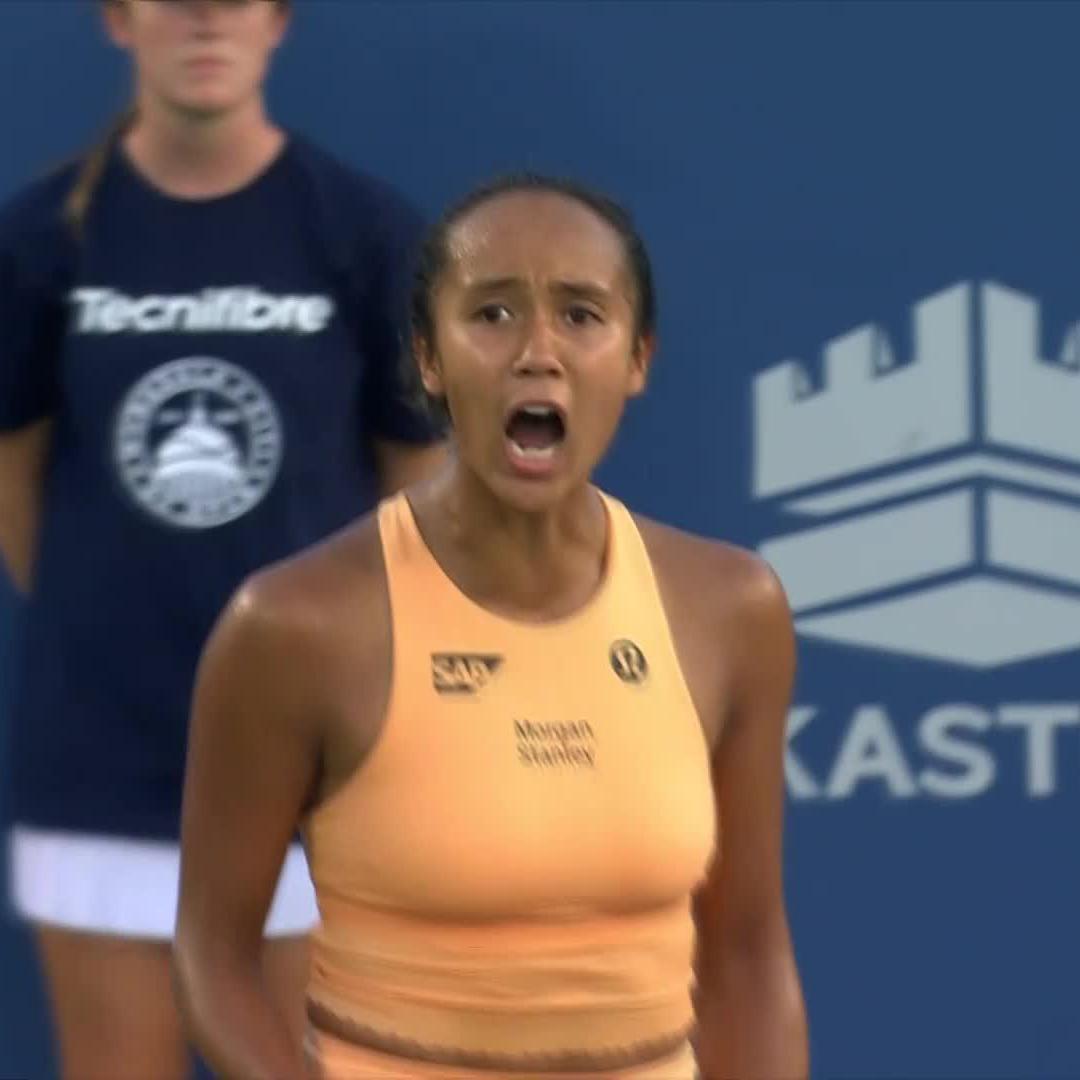 Talk about mic drop 🎤💥 Leylah Fernandez takes down No.1 seed Pegula 6-3, 1-6, 7-5 to reach the Washington quarterfinals for the first time. #MubadalaCitiDCOpen