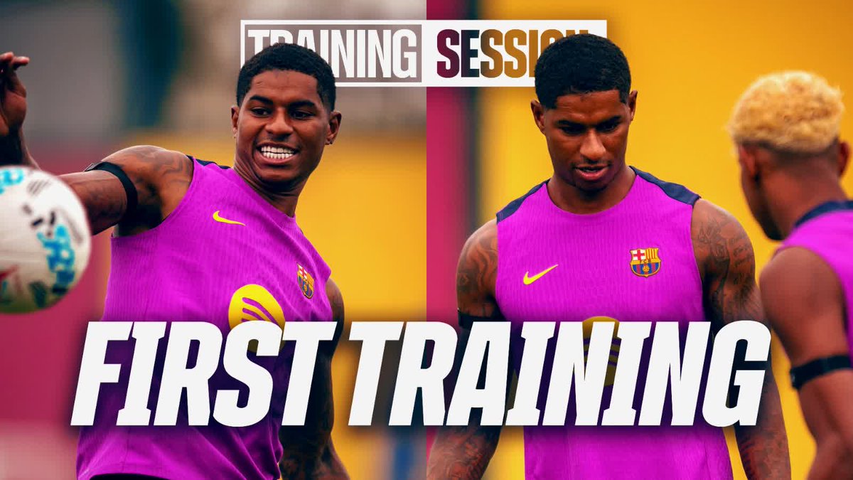 🍿 Enjoy Rashford's first training session with the squad 😌
