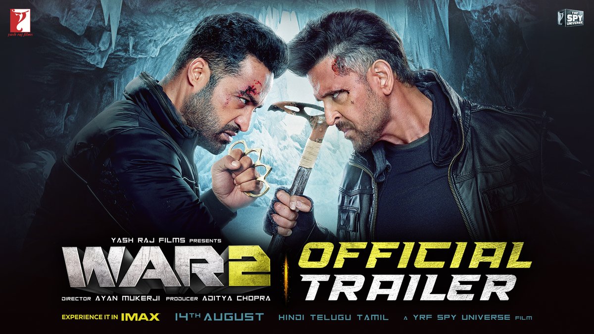 Get ready for the storm, the WAR begins now! #War2Trailer is out! #War2 releasing in Hindi, Telugu & Tamil on August 14th in cinemas worldwide! Hrithik Roshan | Jr NTR | Kiara Advani | #AyanMukerji | #YRFSpyUniverse