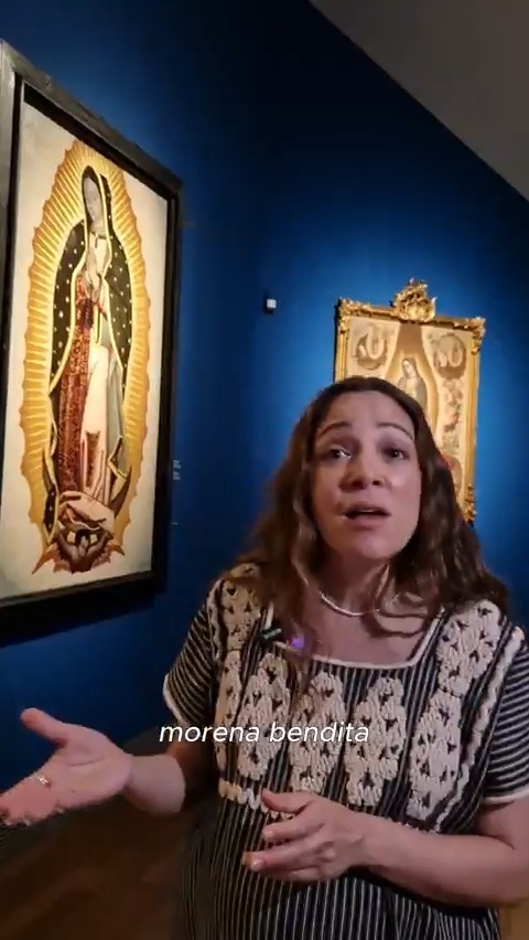 Natalia Natalia Lafourcade canta una versión a capella de su canción “Mexicana Hermosa” en la exposición "Tan lejos, tan cerca. Guadalupe de México en España"
