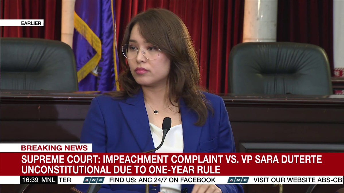The Supreme Court declared the articles of impeachment against Vice President Sara Duterte unconstitutional. The SC also said no other impeachment complaint may be filed against Duterte before February 6, 2026.