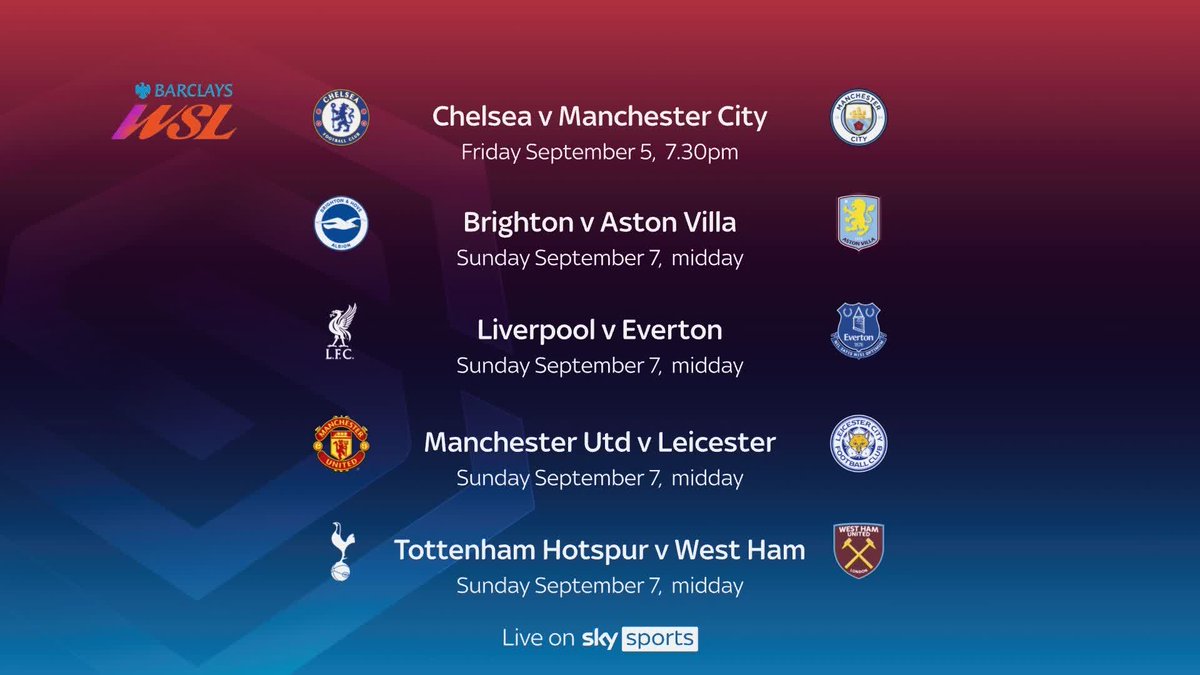 BREAKING: WSL fixtures have been released for the 2025/26 season, with Chelsea taking on Manchester City to kick-off the season ⚽️ London City Lionesses' first match in the top division is against Champions League winners Arsenal 🚨