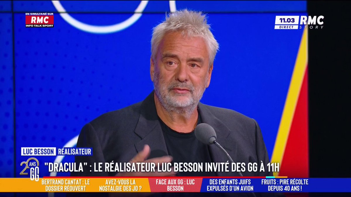 Face aux GG : le réalisateur Luc Besson parle de son nouveau film "Dracula" "On est dans un monde assez cynique donc un petit peu de romantisme et d'amour ce n'est pas plus mal" #GGRMC