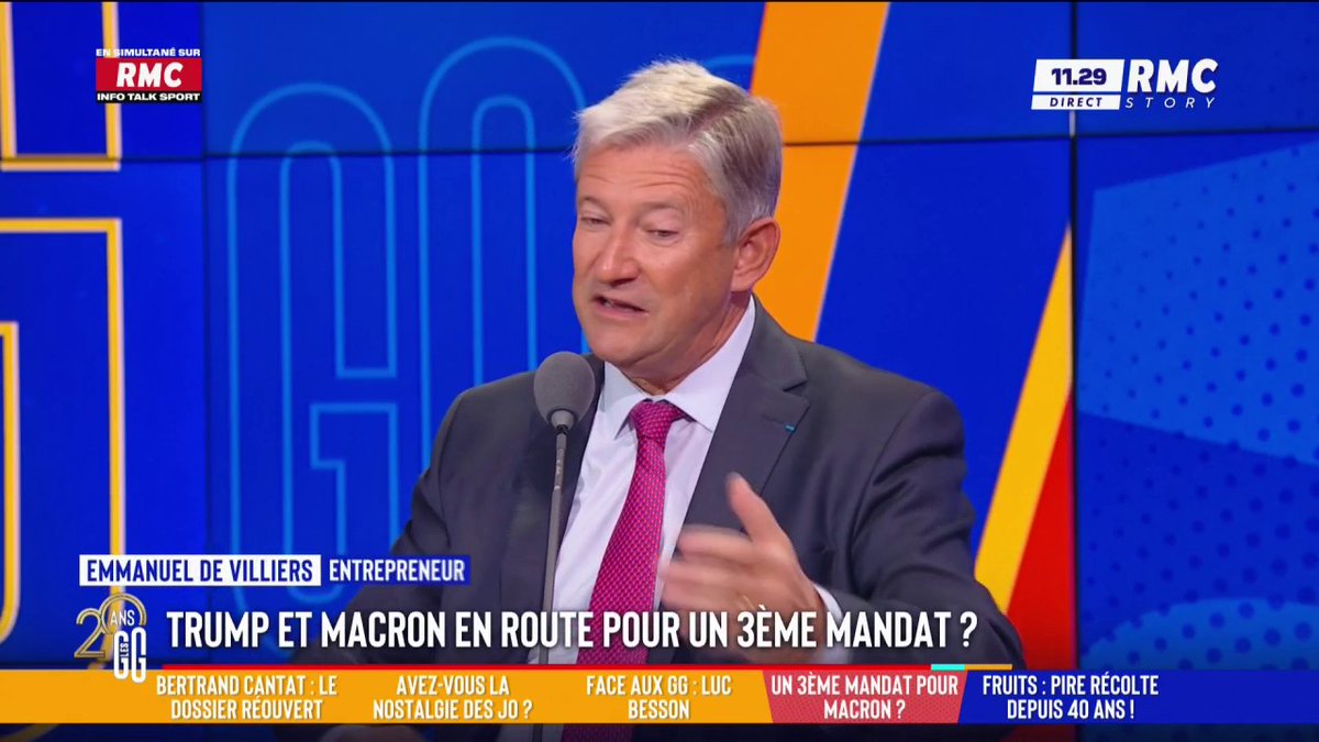 🗳️ Trump et Macron en route vers un 3e mandat? "C'est comme quelqu'un qui est viré dans une boîte, il croit toujours que tout le monde est avec lui et qu'il pourra revenir une fois que la boîte se sera cassé la gueule!", dit Emmanuel de Villiers #GGMC