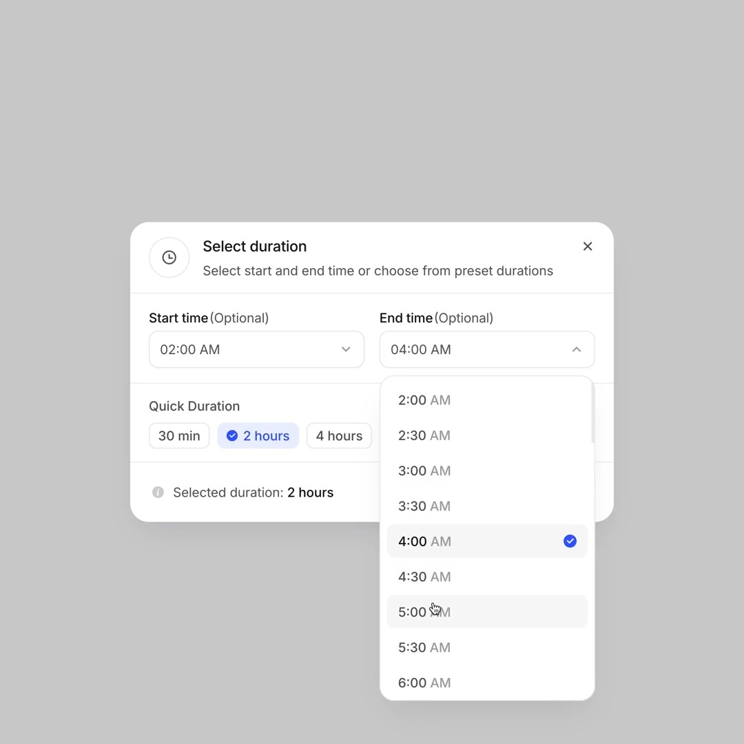 B009 — Time picker block ✨ w / AlignUI Design System