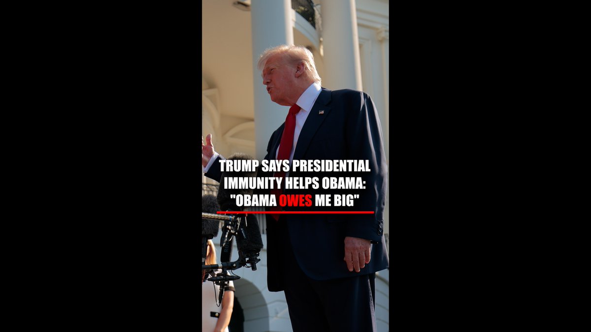 "Obama owes me big." President Trump claims there's "no question" that former President Obama has "done criminal acts" — and says the Supreme Court’s presidential immunity ruling “probably helps him a lot.”