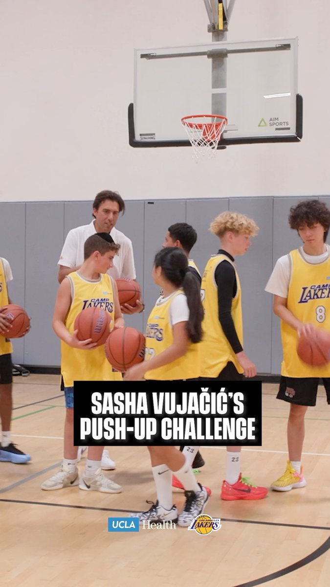 Sasha Vujačić had a special challenge for campers 💪 UCLA Health x #CampLakers