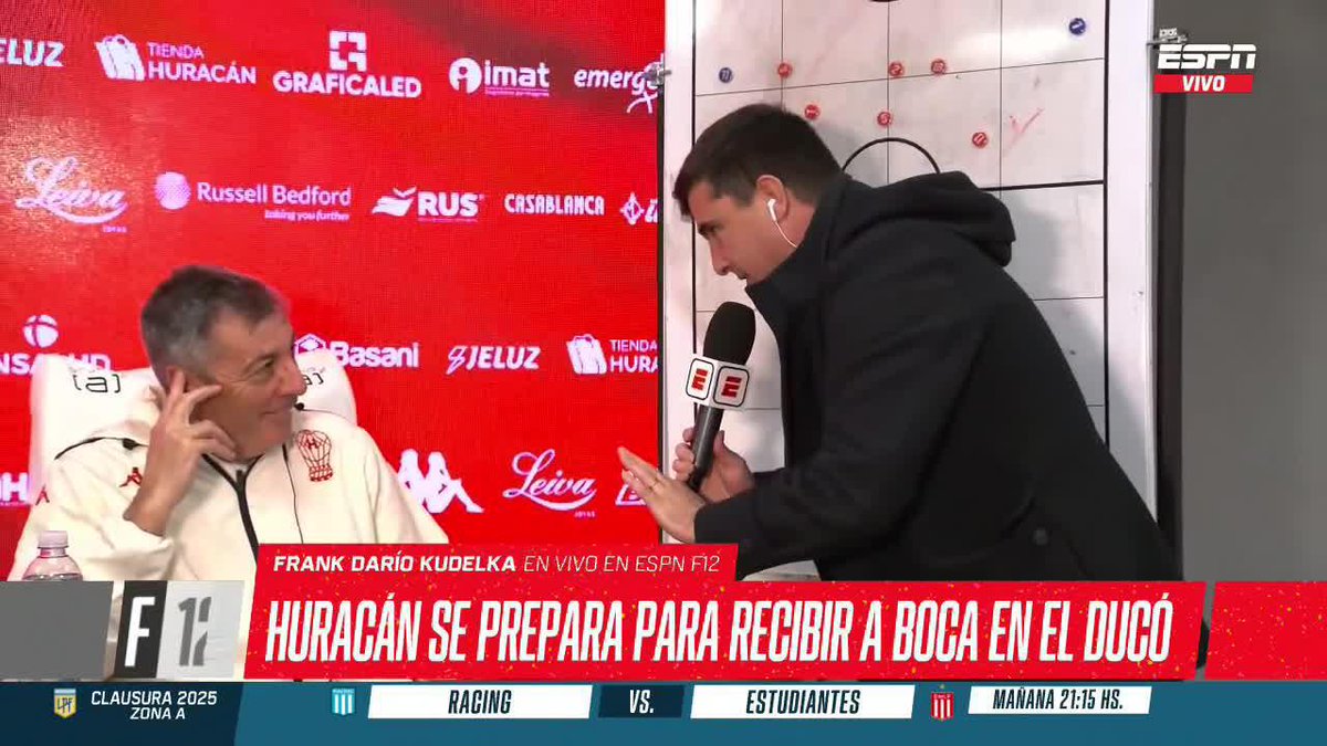 ¡EL TALIBÁN LE DIO UNA CLASE TÁCTICA A KUDELKA! Gran momento con el entrenador de Huracán, en el inicio de la entrevista de #ESPNF12. 📺 No te pierdas #ESPNF12 en vivo por #DisneyPlus
