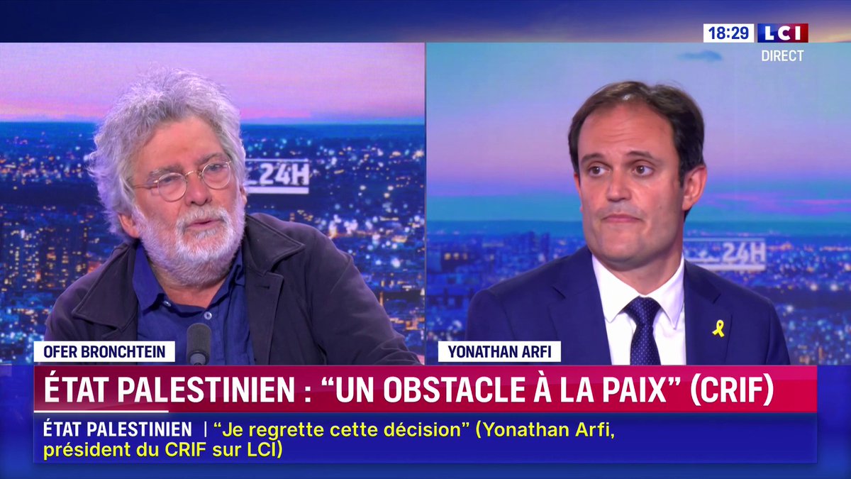 🔴 La France va reconnaître l’État de Palestine : le président du CRIF (@Le_Crif) réagit sur LCI 💬 Yonathan Arfi : "Cette reconnaissance devient un obstacle à la paix et pas un élément qui va la favoriser."