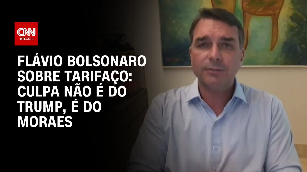 Flávio Bolsonaro à CNN: Culpa da tarifa não é do Trump, é do Moraes; assista #BastidoresCNN