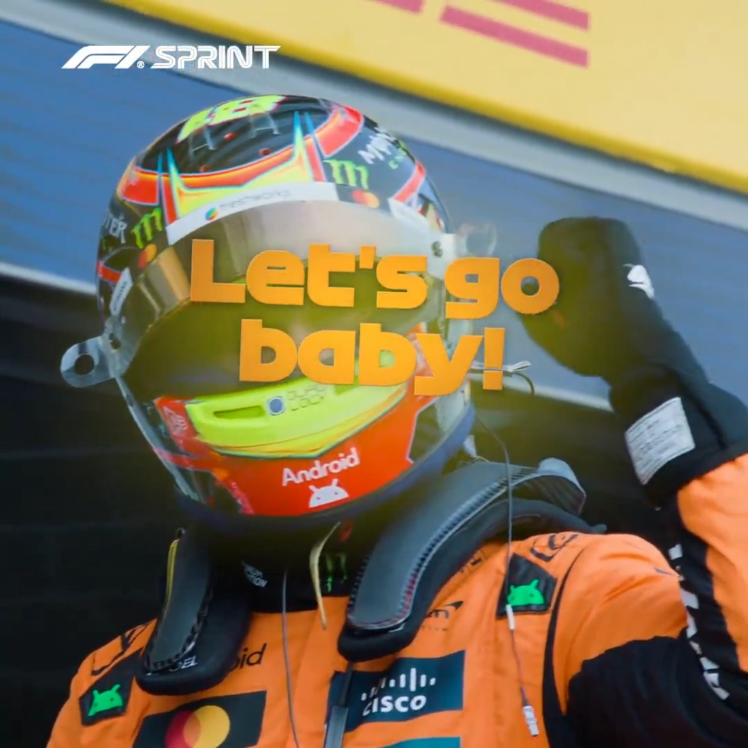 "Let's go baby!" Oscar Piastri punches in a near perfect lap to seal pole 🤩 #F1Sprint #BelgianGP