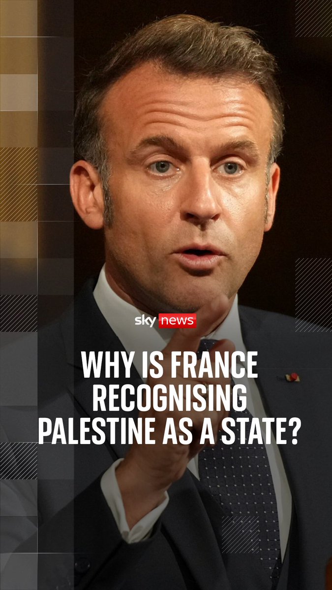 France will become the first member of the G7 - a group of seven of the world's largest advanced economies - to recognise a Palestinian state. But why have they chosen to do this now? Sky’s Lisa Holland explains what could be motivating the change of policy