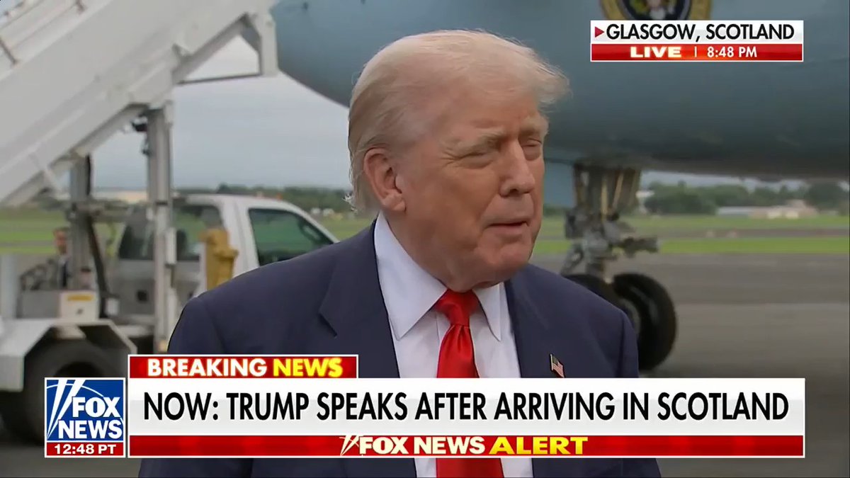 🚨BREAKING: Donald Trump Erupts on the tarmac in Glasgow, Scotland: "On immigration, you better get your act together or you’re not going to have a Europe anymore… You’ve got to stop the horrible invasion that's happening to Europe!"