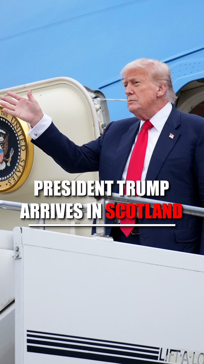 President Trump arrives in Scotland for his working trip, where he’ll meet with world leaders and visit his golf courses in Turnberry and Aberdeen.
