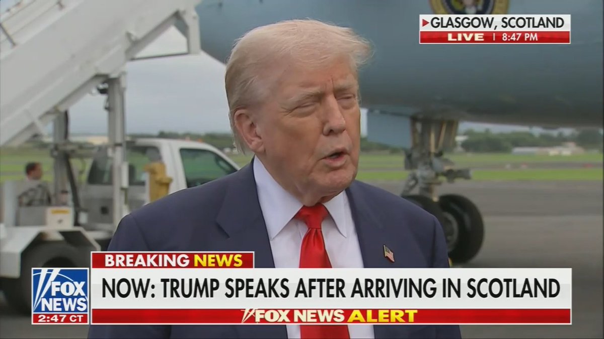 Trump in Scotland: I say two things to Europe. Stop the windmills. I really mean it. It's so sad. You fly over and you see these windmills all over the place, ruining your beautiful fields and valleys and killing your birds🤡